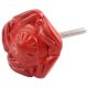 Red Flower Metal Knobs 